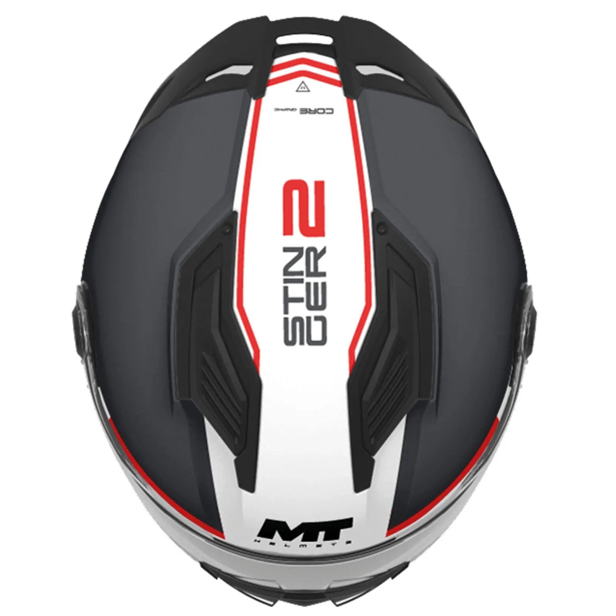 MT Stinger 2 Core Motorcycle Helmet - Black White Red 2