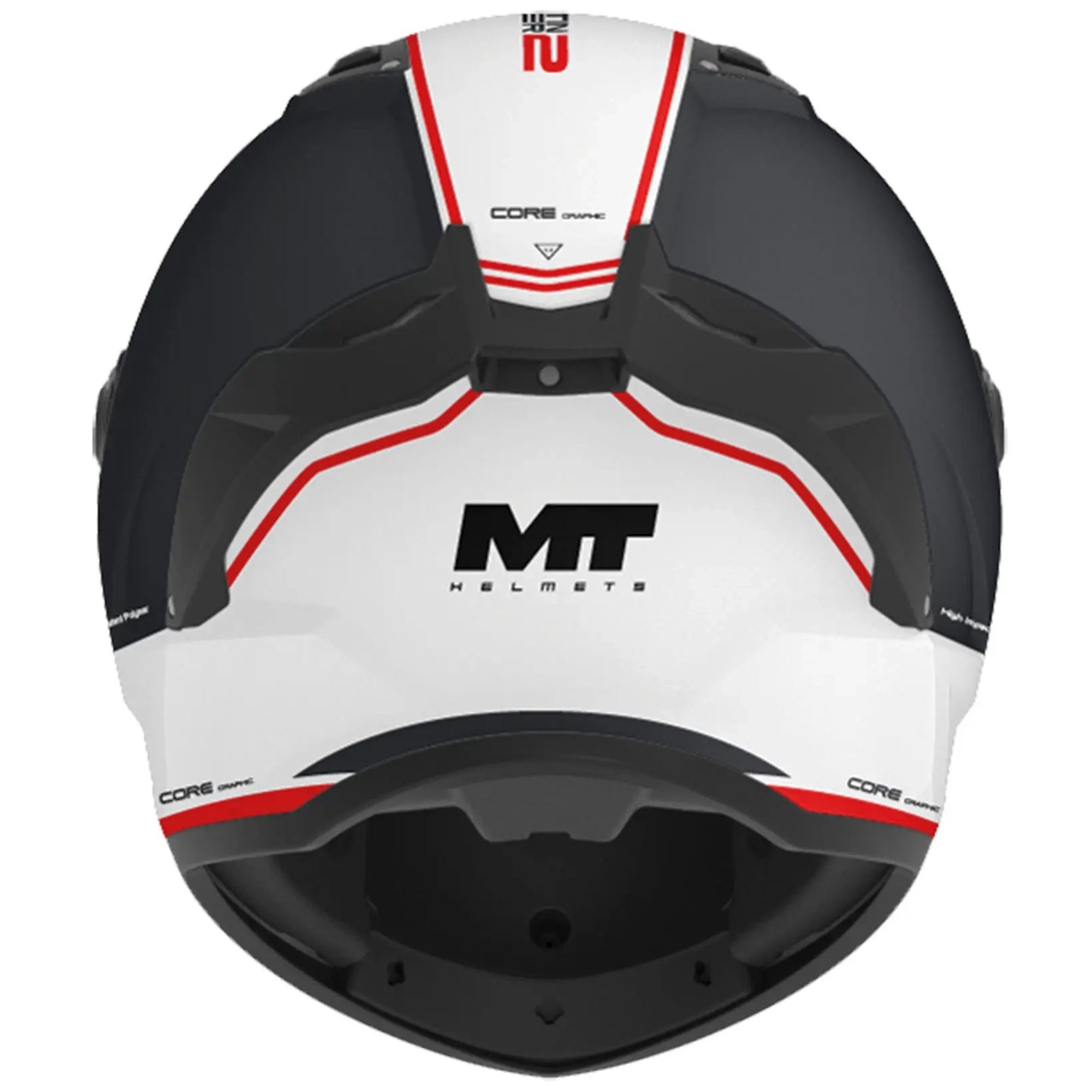 MT Stinger 2 Core Motorcycle Helmet - Black White Red 3