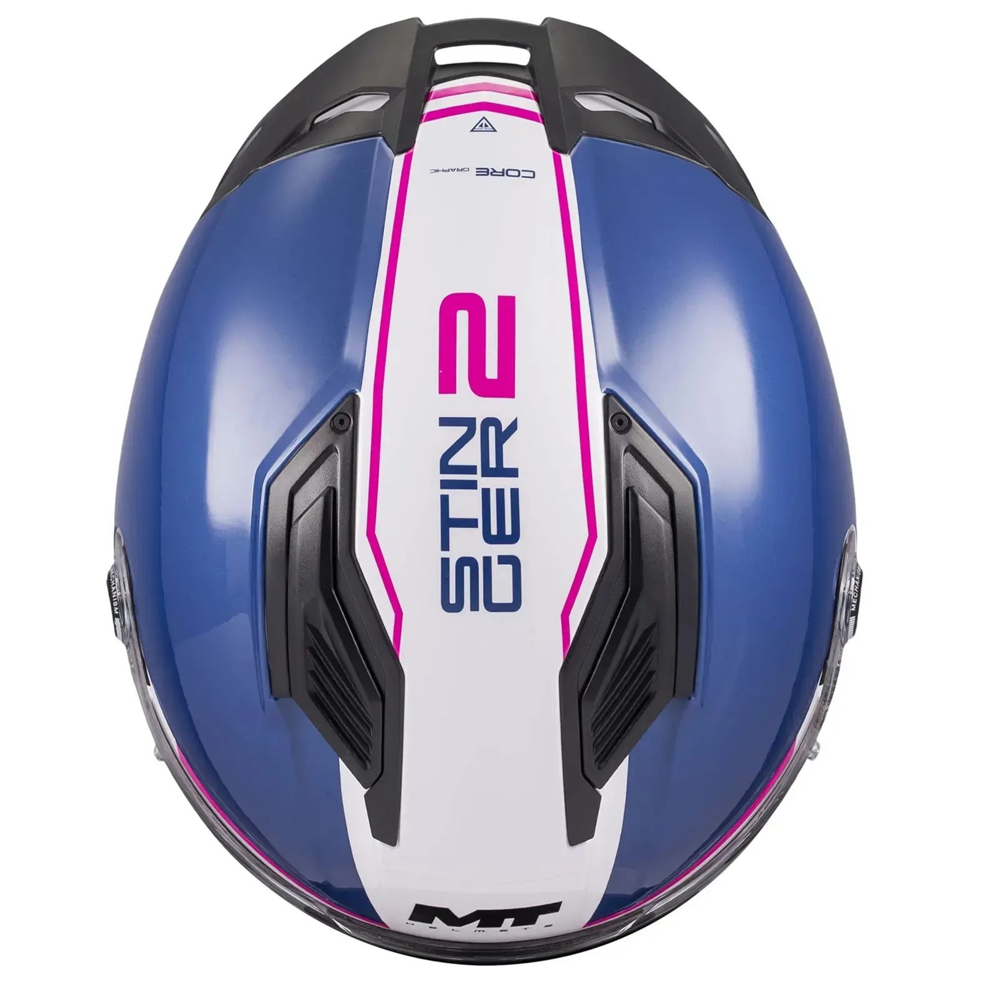MT Stinger 2 Core Motorcycle Helmet - Navy White Pink 6