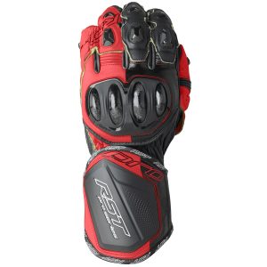 RST Pro Series Gp D3O Mens Motorcycle Gloves Black Flo Red 1