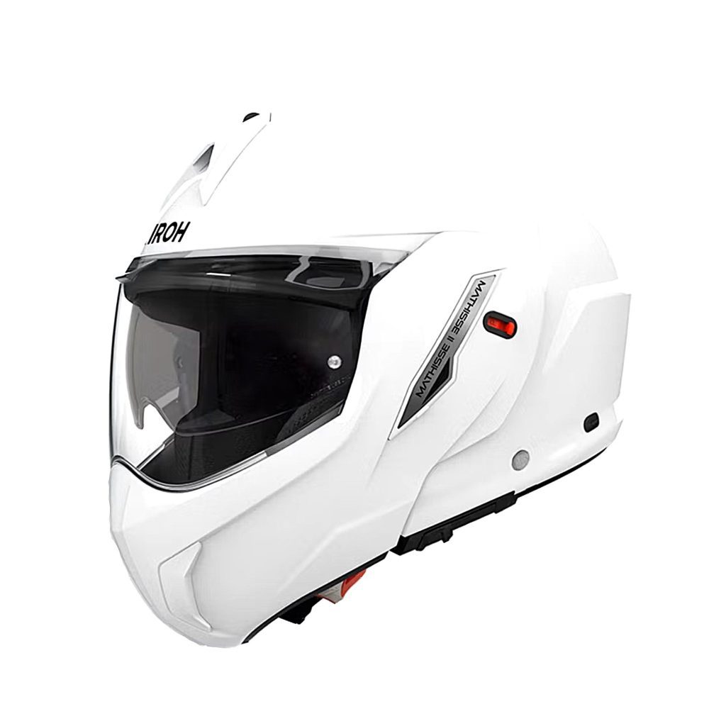 Airoh Mathisse II Plain Motorcycle Helmet Gloss White 2