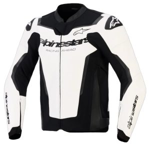 Alpinestars GP Force v2 Leather Motorcycle Jacket White Black 1