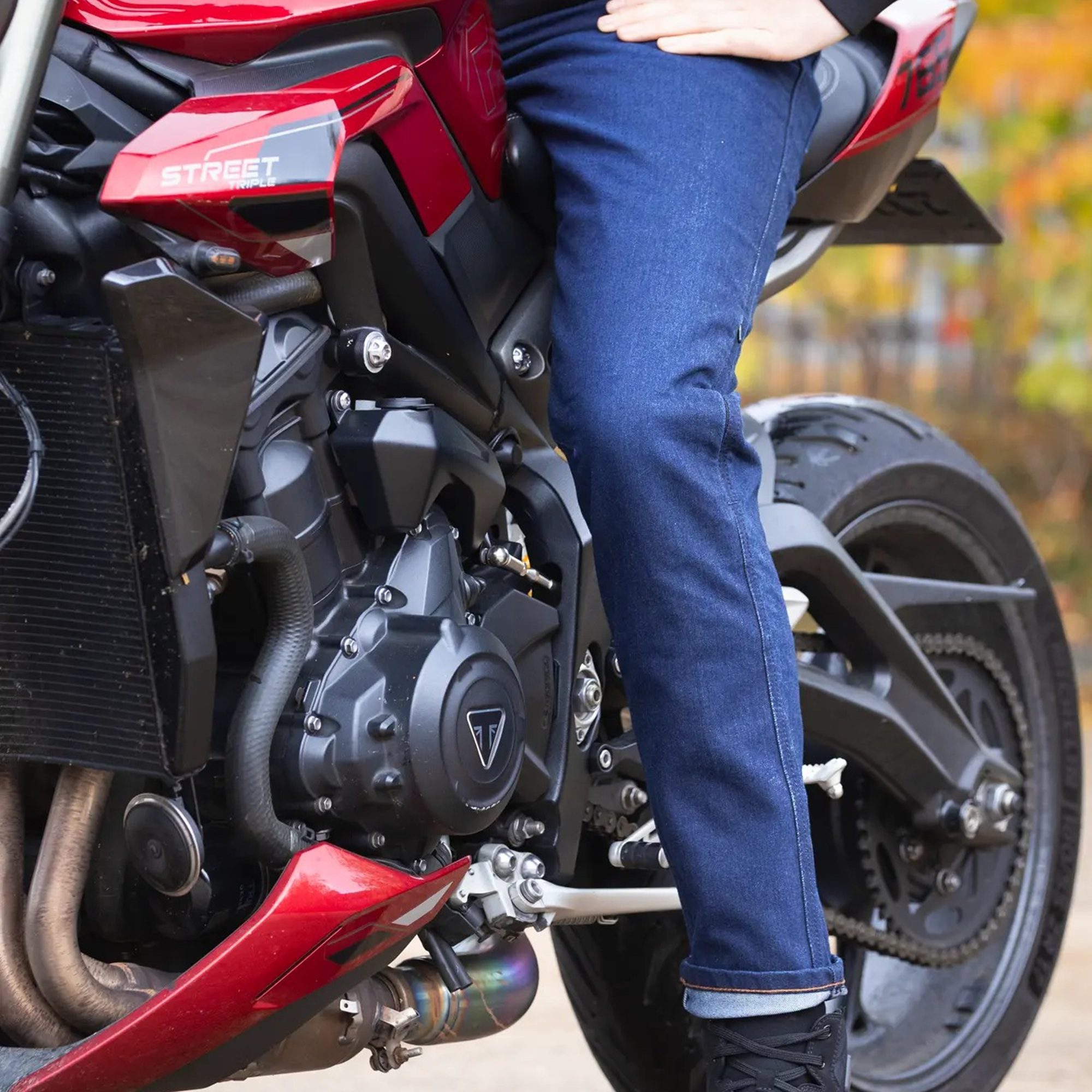 Oxford Tailor AA Slim Motorcycle Jeans - Indigo Lifestyle 1