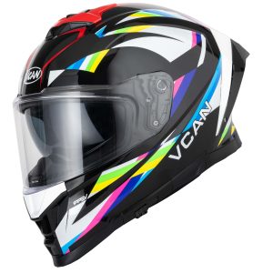 Vcan H162 Lifeforce Motorcycle Helmet Rainbow 1