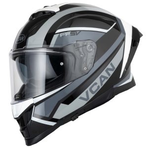 Vcan H162 Z-Force Motorcycle Helmet Black Grey White 1