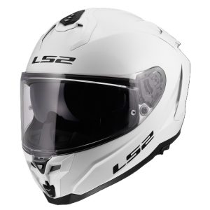 LS2 FF817 Challenger II Plain Motorcycle Helmet - White 1