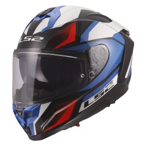 LS2 FF817 Challenger II Viper Motorcycle Helmet White Blue Red 1