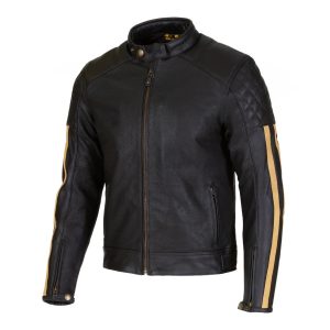 Merlin Icon D3O Leather Motorcycle Jacket - Black Gold 1