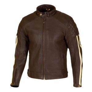 Merlin Icon D3O Leather Motorcycle Jacket - Brown Cream 1