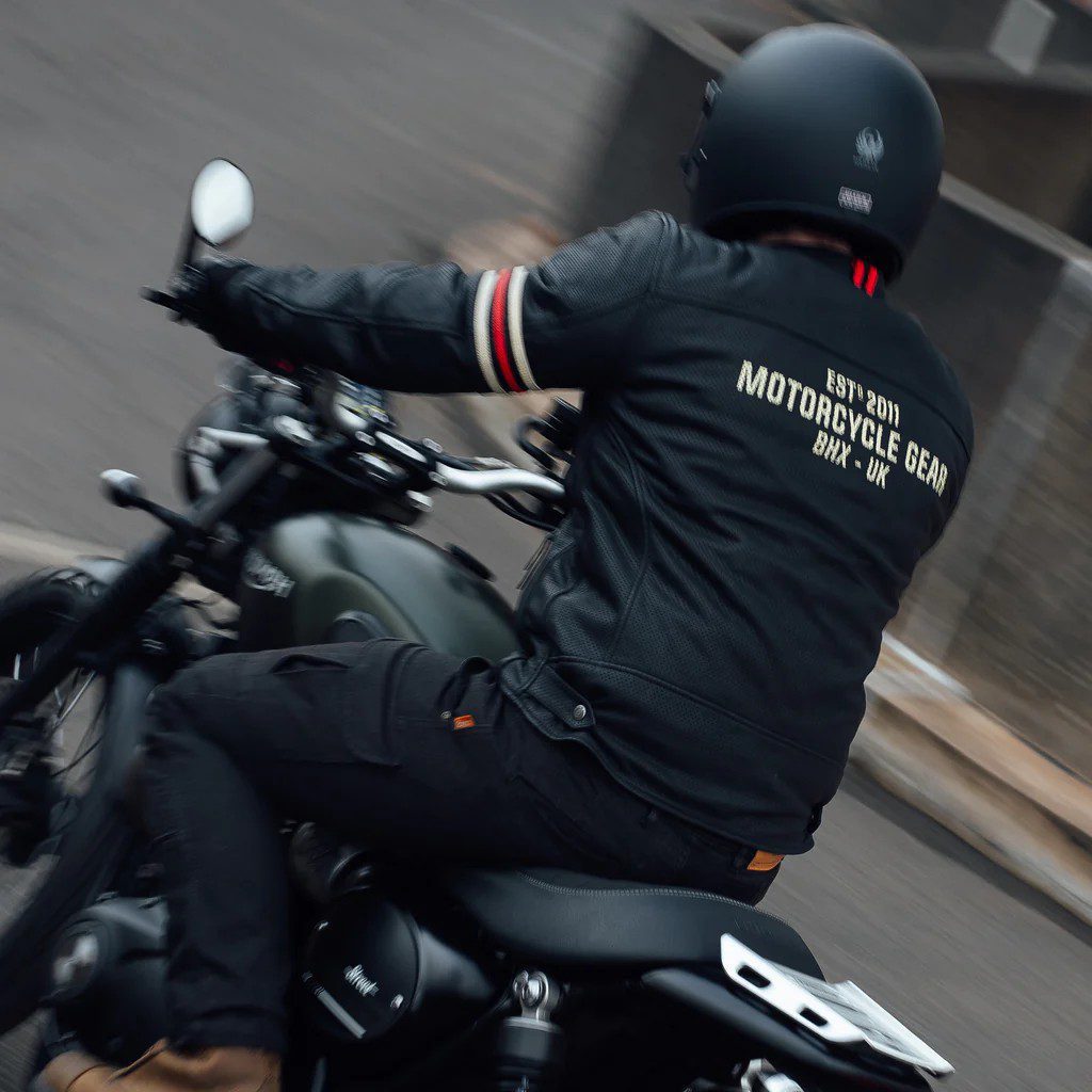 Merlin Revival D3O Leather Motorcycle Jacket - Black Vintage Lifestyle 2