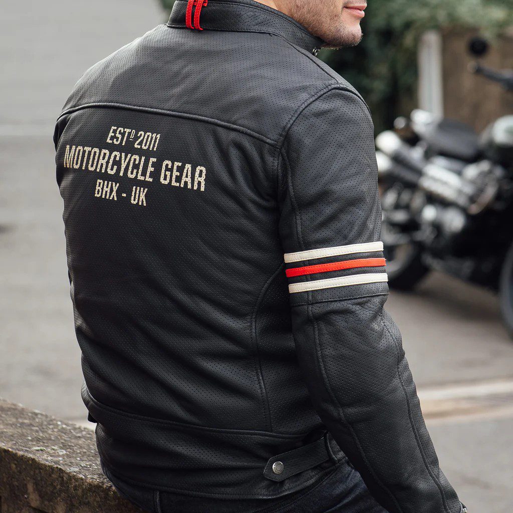 Merlin Revival D3O Leather Motorcycle Jacket - Black Vintage Lifestyle 4