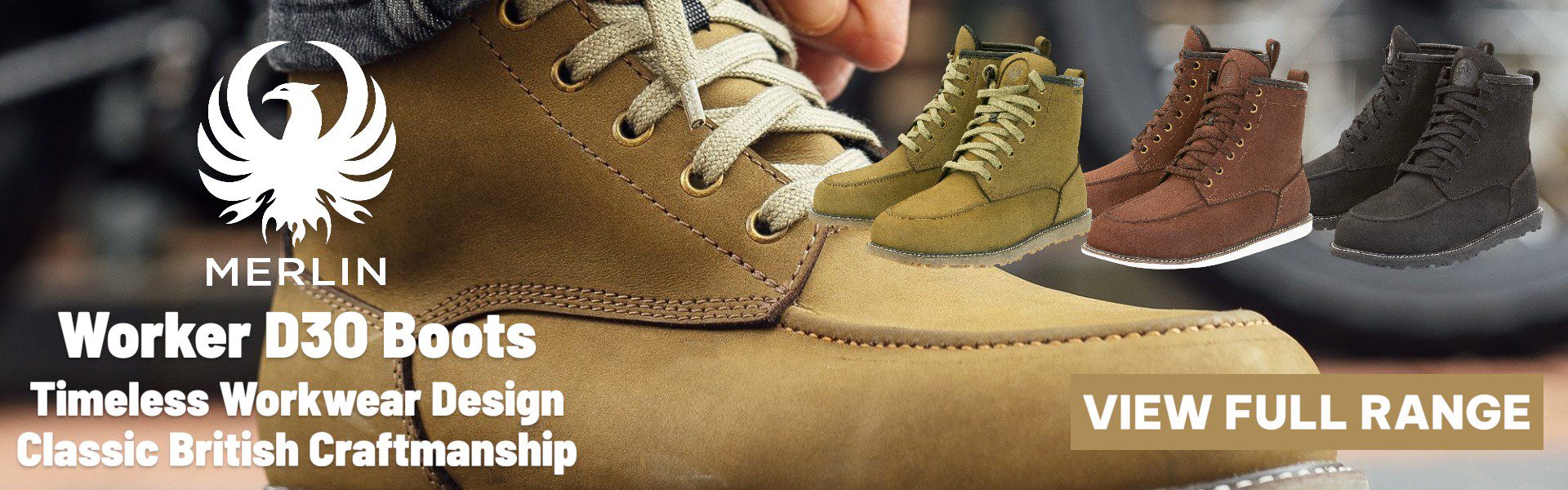 Merlin Worker D3O Motorcycle Boots Banner