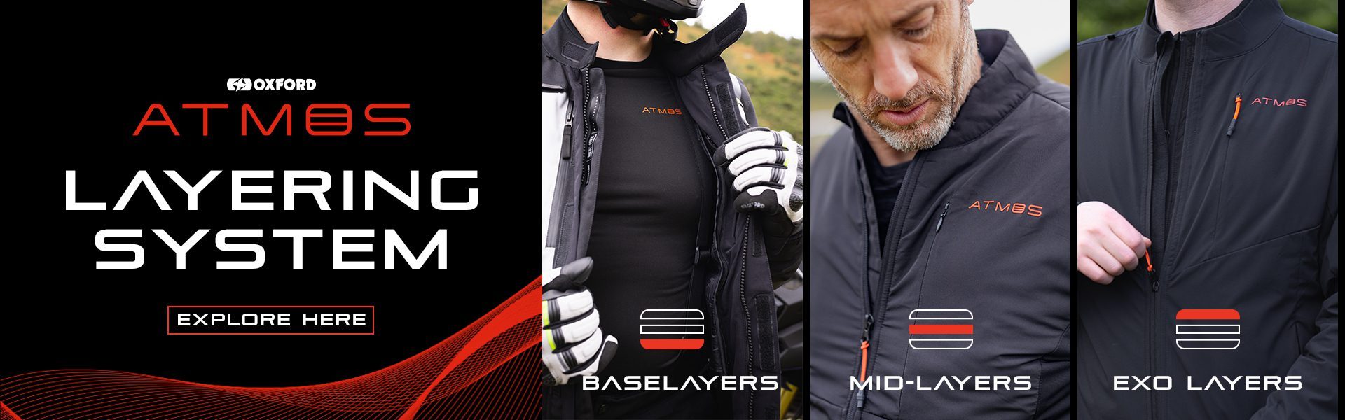 Oxford Atmos Motorcycle Base Layers Banner