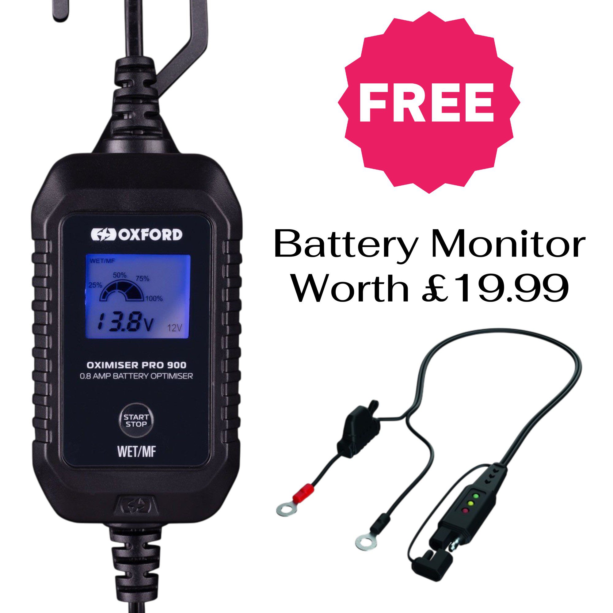 Oxford Oximiser 900 Motorcycle Battery Charger Monitor 1