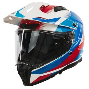 Spada Trailhawk Raptor Motorcycle Helmet - Red Blue White 2