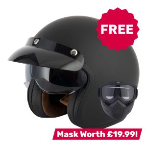 Vcan H589 Plain Motorcycle Helmet - Matt Black