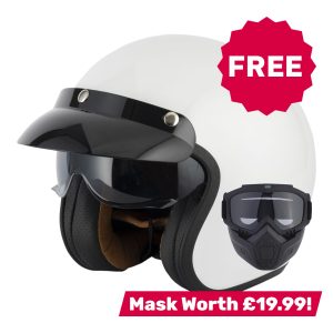 Vcan H589 Plain Motorcycle Helmet Mask White 1.1