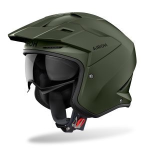 Airoh Kombakt Plain Motorcycle Helmet - Military Green 1