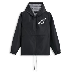Alpinestars Speeder Chromium Windbreaker Motorcycle Jacket - Black White 1