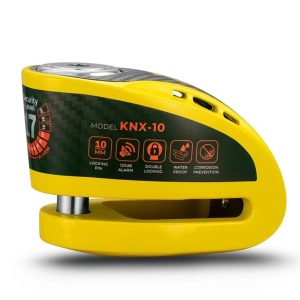 Kovix Overlord KNX10 Motorcycle Alarm Disc Lock 10mm - Yellow 1