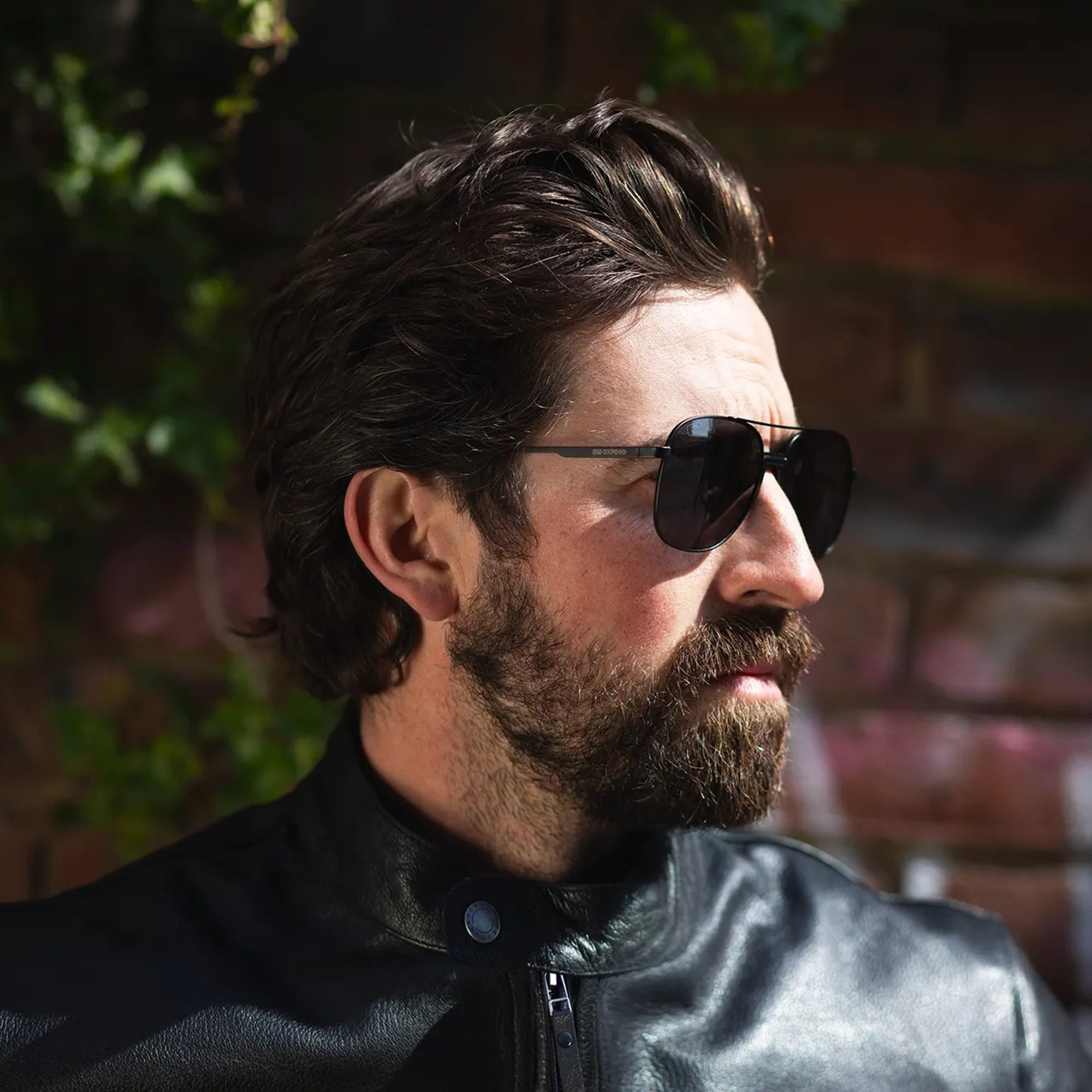 Oxford Force One Motorcycle Sunglasses Black Metal Smoke Lens Lifestyle 2