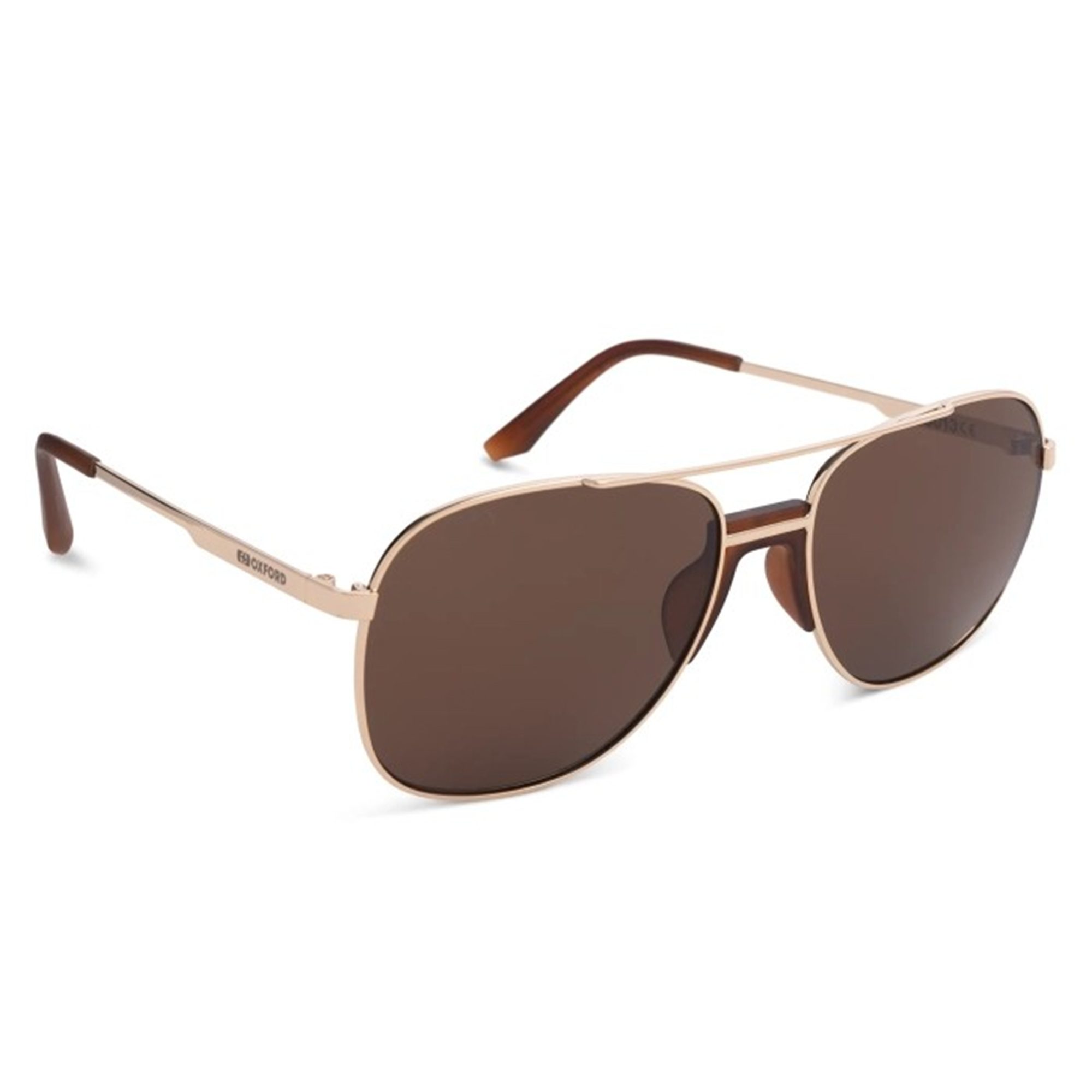 Oxford Force One Motorcycle Sunglasses Gold Metal Brown Lens 1