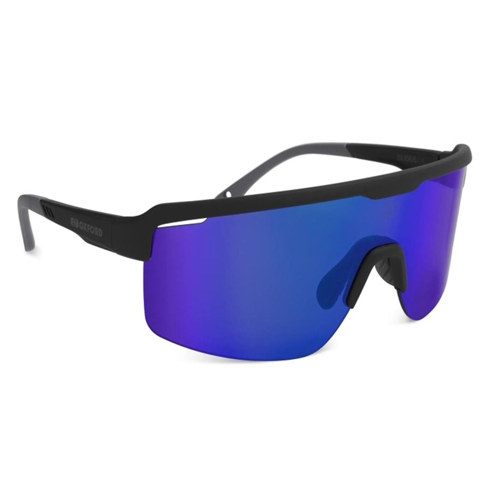 Oxford Pave Motorcycle Sunglasses Black Blue Mirror Lens 1