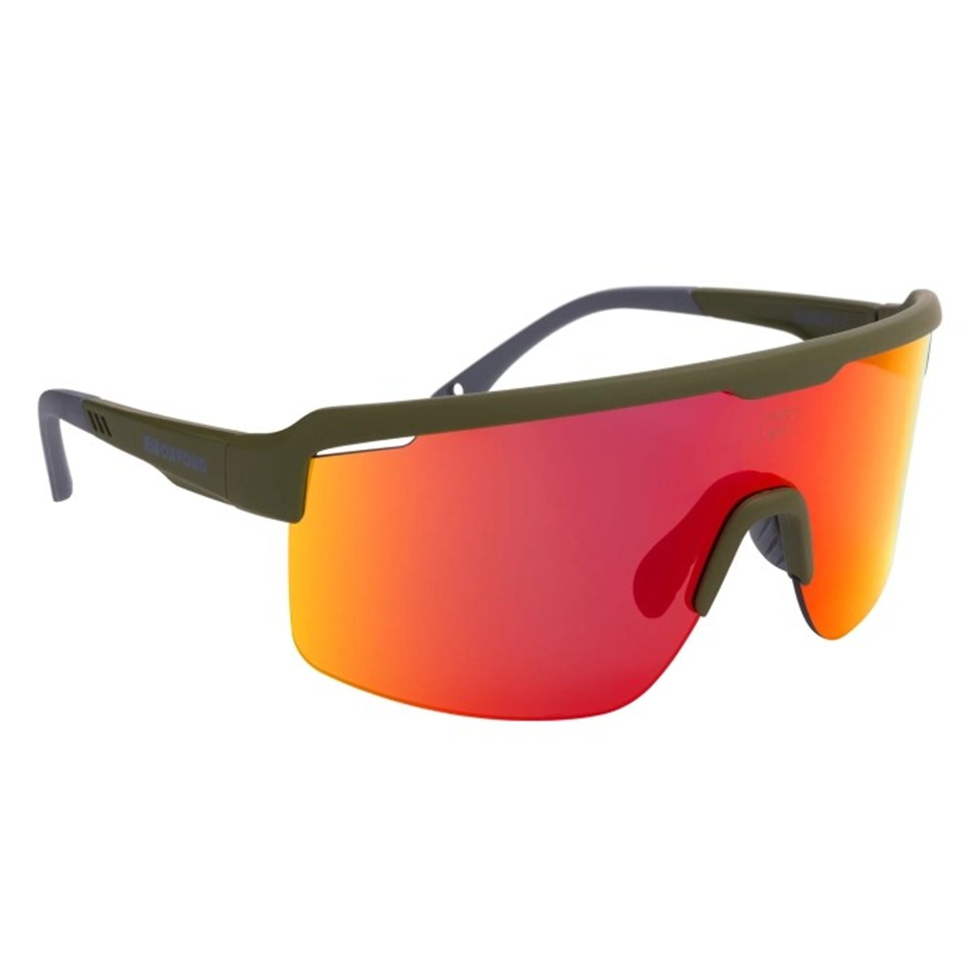 Oxford Pave Motorcycle Sunglasses Green Orange Mirror Lens 1