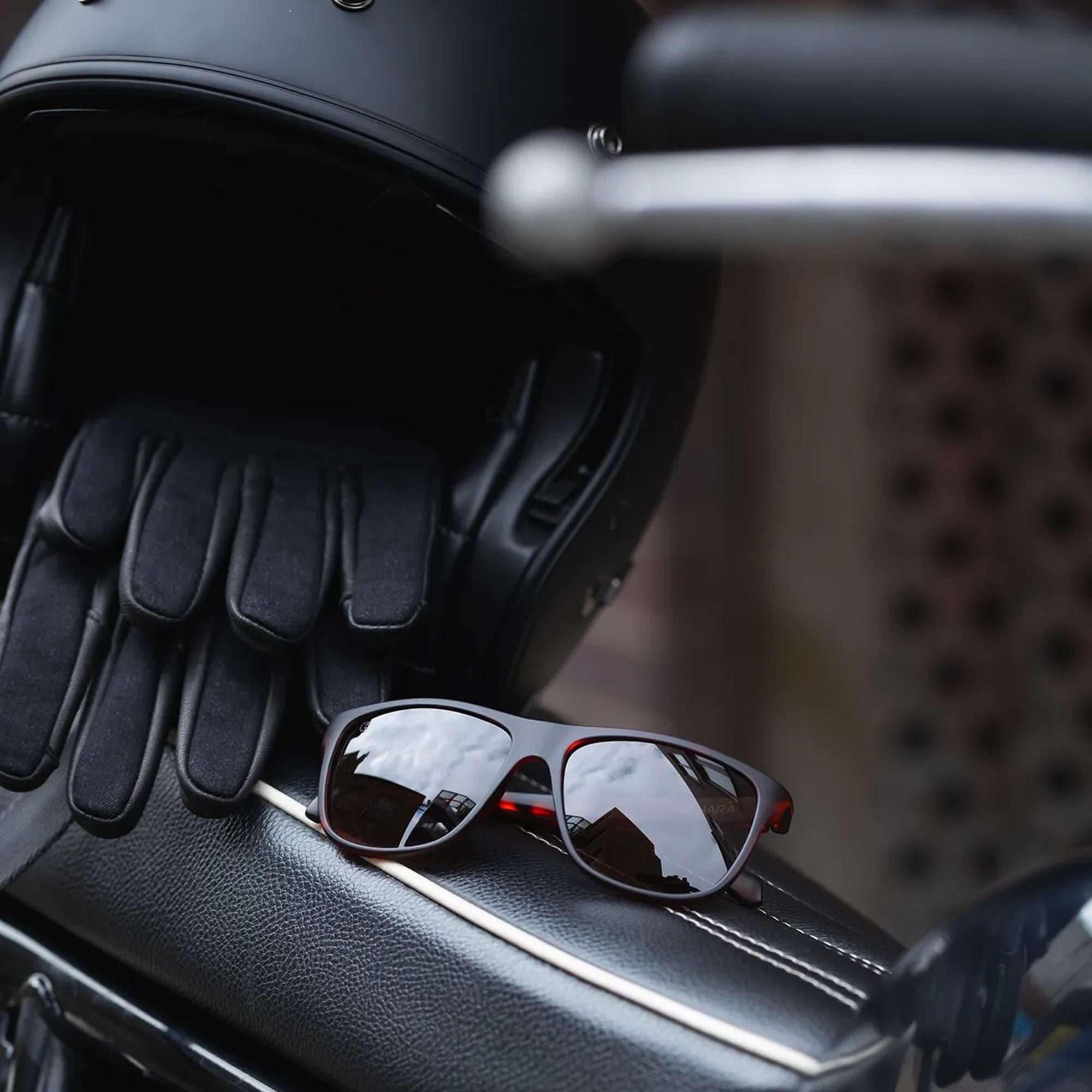 Oxford Sahara Motorcycle Sunglasses Tortoiseshell Brown Lens Lifestyle 2