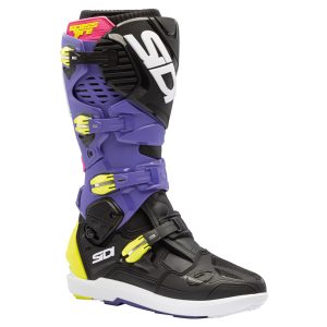 Sidi Crossfire 3 SRS Motorcycle Boots - Violet Black Yellow 1
