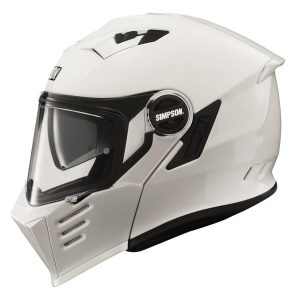 Simpson Darksome Plain Motorcycle Helmet - White 1