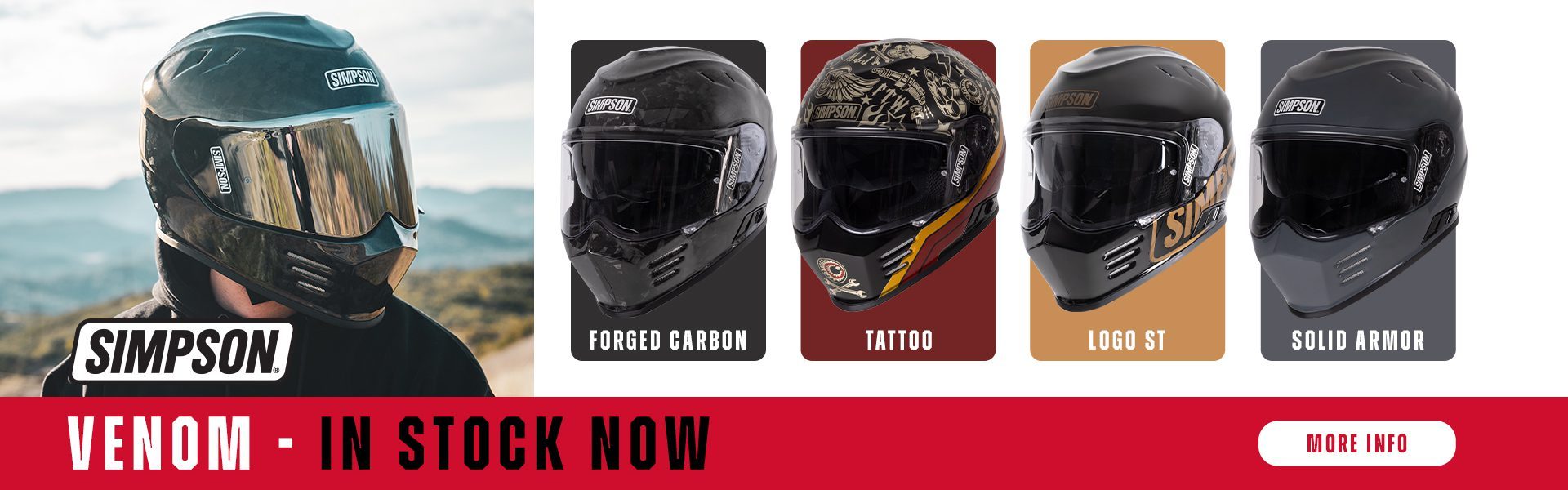 Simpson Venom Motorcycle Helmet Web Banner
