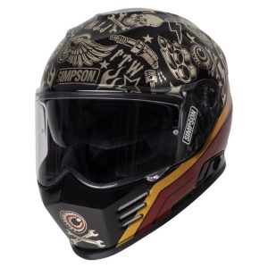 Simpson Venom Tattoo Motorcycle Helmet Black Chrome 1