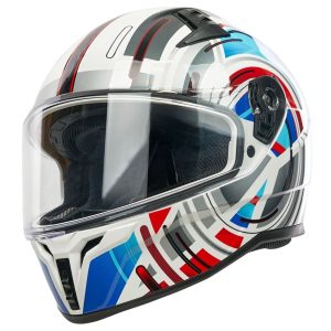 Spada Raiden 3 Cyclone Motorcycle Helmet - White Red Blue 1
