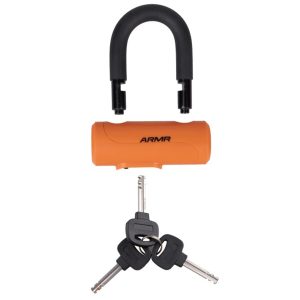 ARMR Motorcycle Shackle Disc Lock - Orange 1