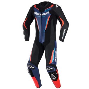 Alpinestars GP Force v2 Leather Motorcycle Suit - Black Blue Red Fluo 1