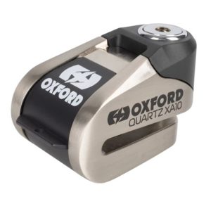 Oxford Quartz XA10 Motorcycle Disc Lock Alarm - Chrome 1