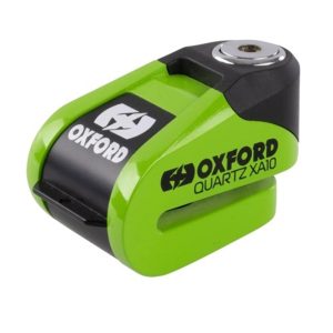 Oxford Quartz XA10 Motorcycle Disc Lock Alarm - Green 1