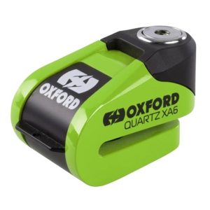 Oxford Quartz XA6 Motorcycle Disc Lock Alarm - Green 1