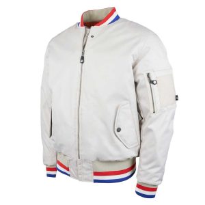 Spada Airforce MA1 Waterproof Bomber Motorcycle Jacket - Ivory 1