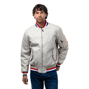 Spada Airforce MA1 Waterproof Bomber Motorcycle Jacket - Ivory 7