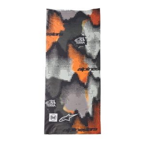 Alpinestars Buff Nazca Motorcycle Neck Tube Grey Camo Orange Fluo 1