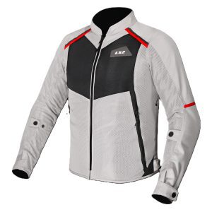 LS2 Breeze Motorcycle Jacket Black Grey Red 1