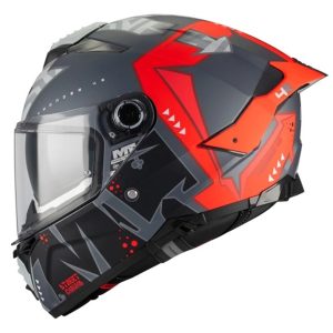 MT Thunder 4 R Canvas Motorcycle Helmet Black Red 1