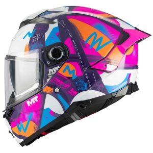 MT Thunder 4 R Pipen Motorcycle Helmet - Pink White 1