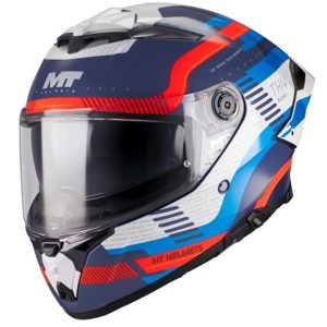 MT Thunder 4 R Relevant Motorcycle Helmet - Blue Red Grey 1