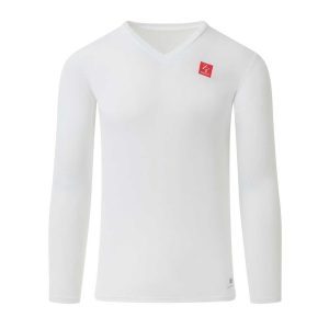 Zerofit Iceskin V-Neck Long Sleeve Motorcycle Base Layer Top - White 1