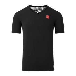 Zerofit Iceskin V-Neck Short Sleeve Motorcycle Base Layer Top - Black 1